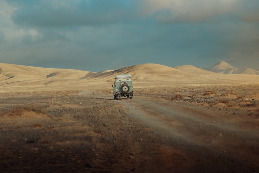 A 4WD on an outback track