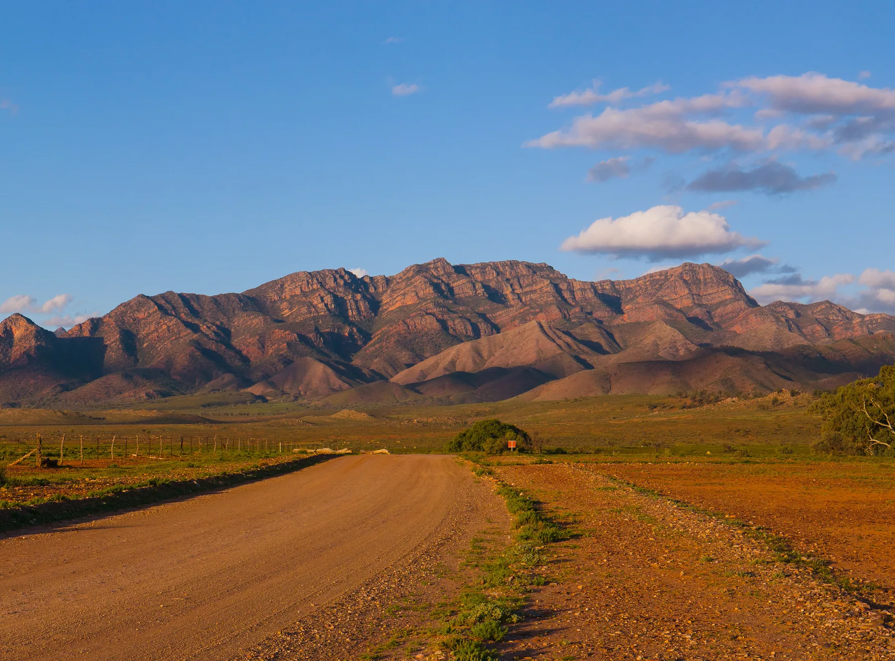 Sunlit ridgelines in the Australian outback